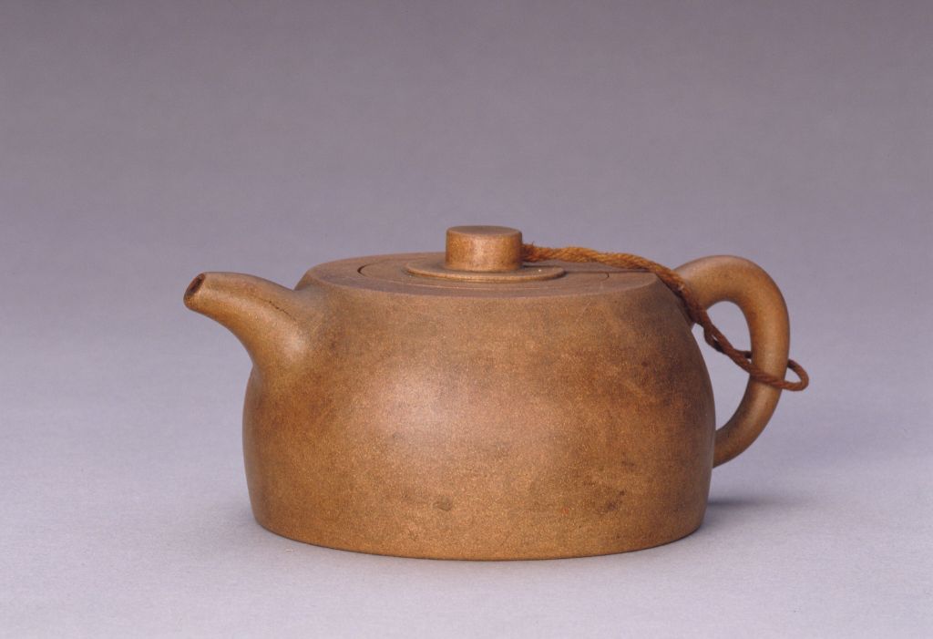图片[1]-Yixing Kiln Pottery Room Style Purple Sand Flat Pot-China Archive